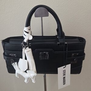 Steve Madden Black Handbag with White Accents